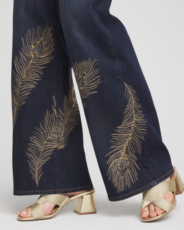 Embellished High-Rise Wide-Leg Jeans - image 4